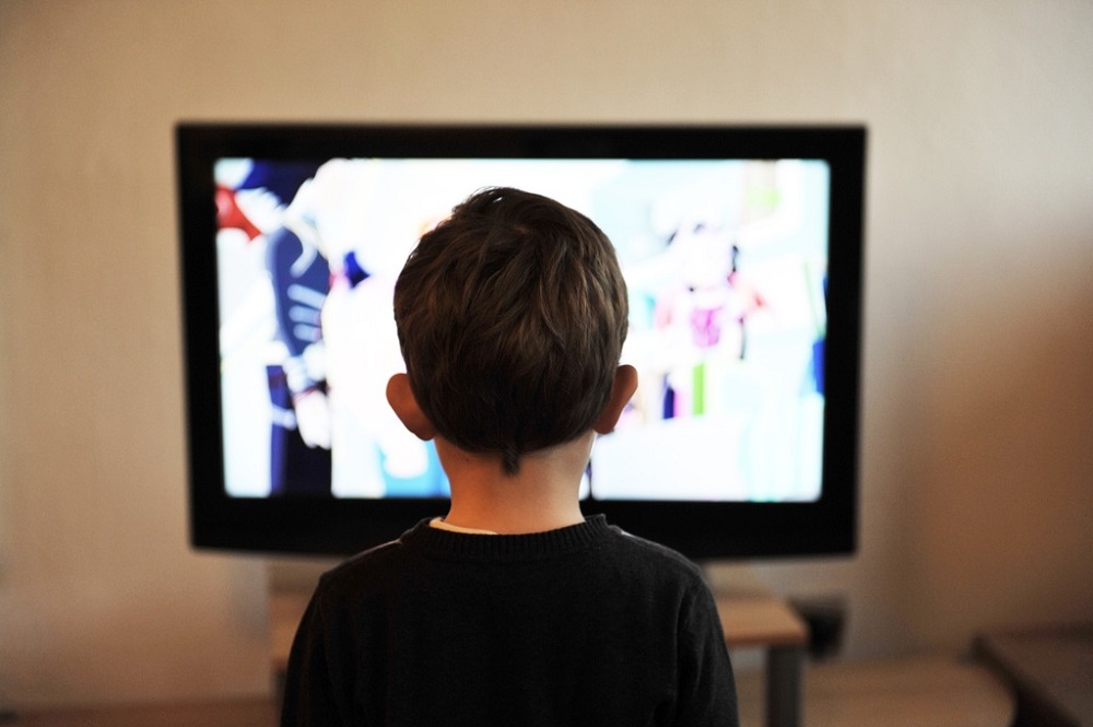 Boy watching a Movie