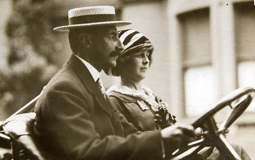 John Jacob Astor Driving a Jeep